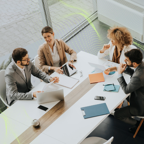 Group of business professionals in a conference room meeting
