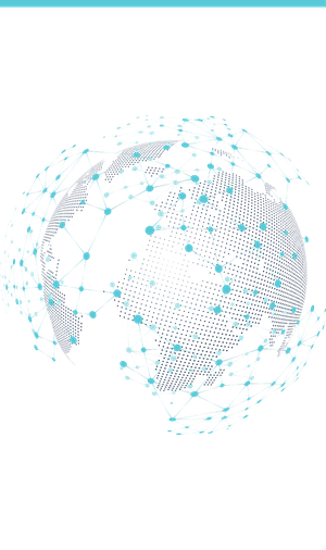 Illustration of the globe with interconnected dots representing a network