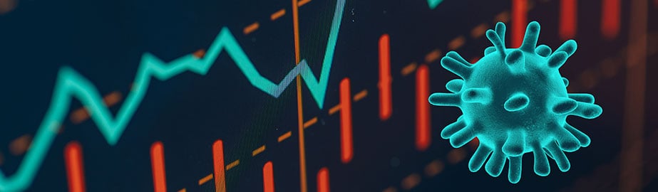 Coronavirus and stock market concept illustration