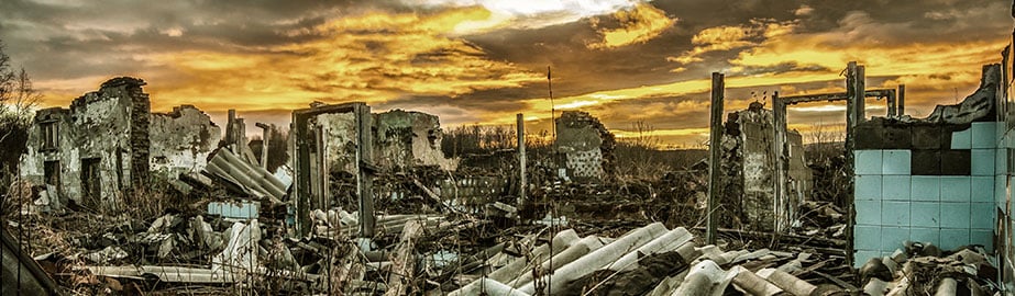 Destruction and change landscape