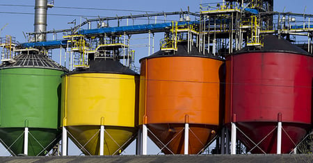 Colorful silos