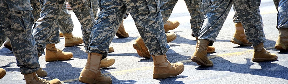 Soldiers marching in parade