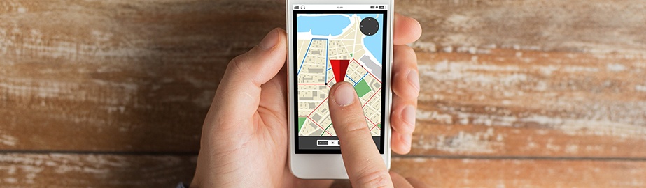 Image of person interacting with GPS on smart phone